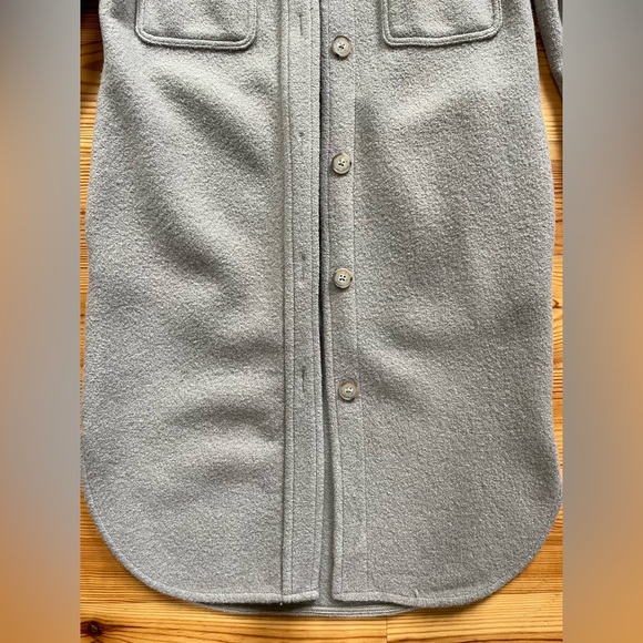 WILFRED Aritzia Sage Green Ganna Long Shirt Jacket Shacket XXS 00 0 - Picture 3 of 4